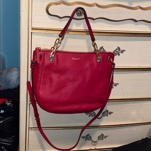 EUC Henri Bendel red pebbles leather shoulder bag